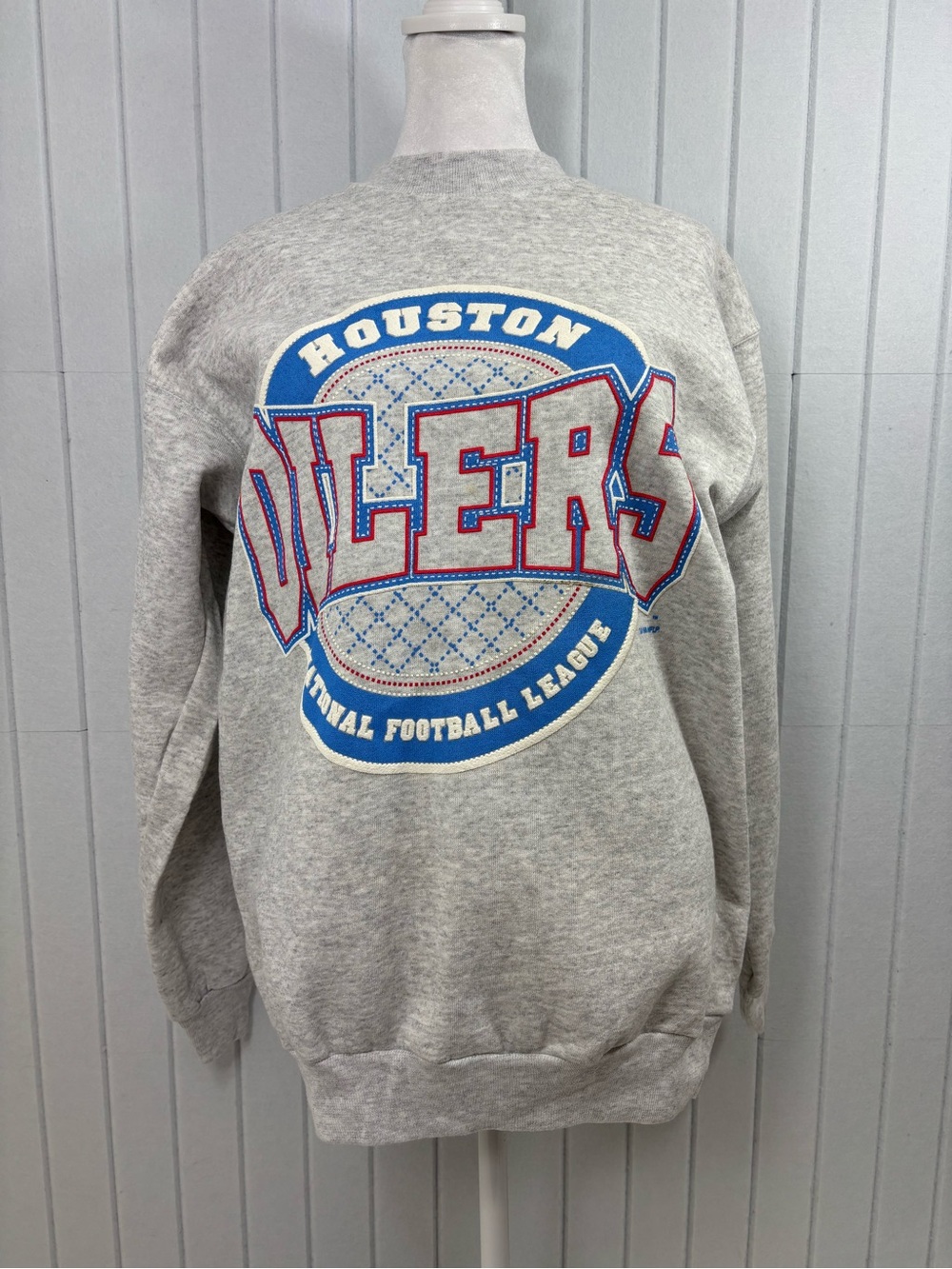 Hanes Activewear Vintage Houston Oilers Grey Crewneck Sweatshirt  Size L